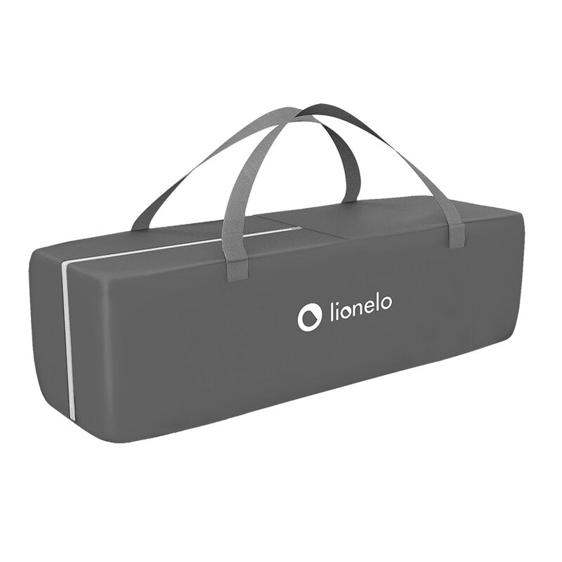 Patut pliant, Lionelo, Sven Plus, 120x60 cm, Cu doua nivele, Cu arcada jucarii, masuta de infasat, vibratii, melodii, conform cu standardele europeane de securitate EN716 si EN12221, Turcoaz/Gri - gogobaby.ro