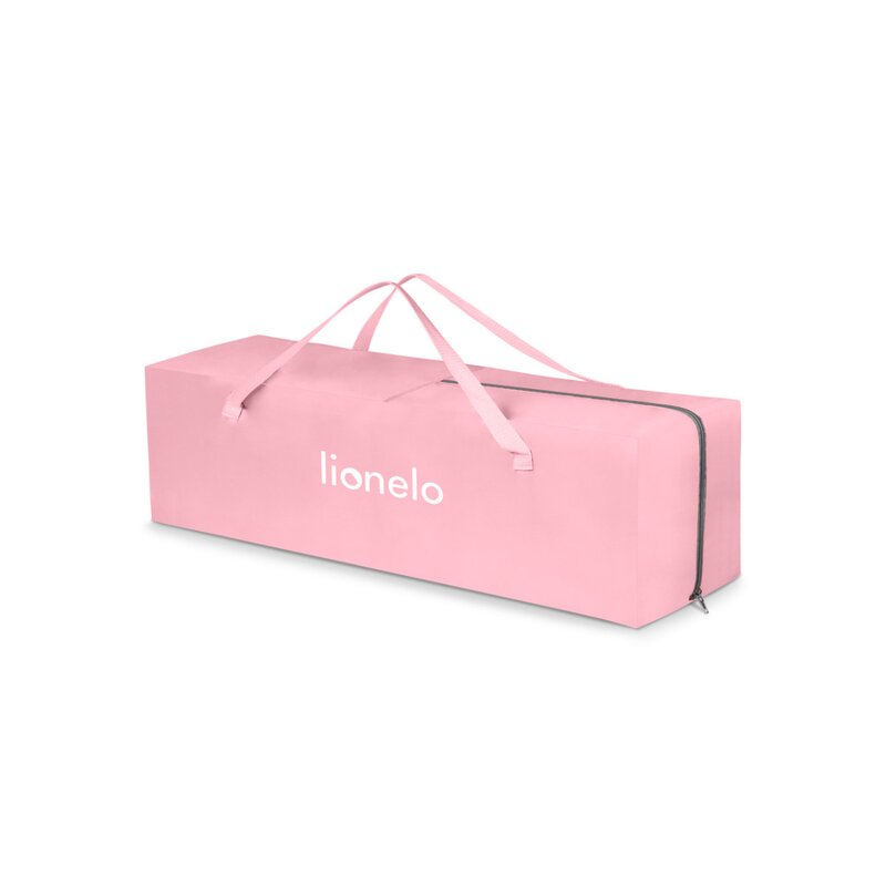 Patut pliant, Lionelo, Stefi, Cu un nivel, Cu intrare laterala cu fermoar, 2 roti, 120x60 cm, Conform cu standardul european de securitate EN 716, Roz Ombre - gogobaby.ro
