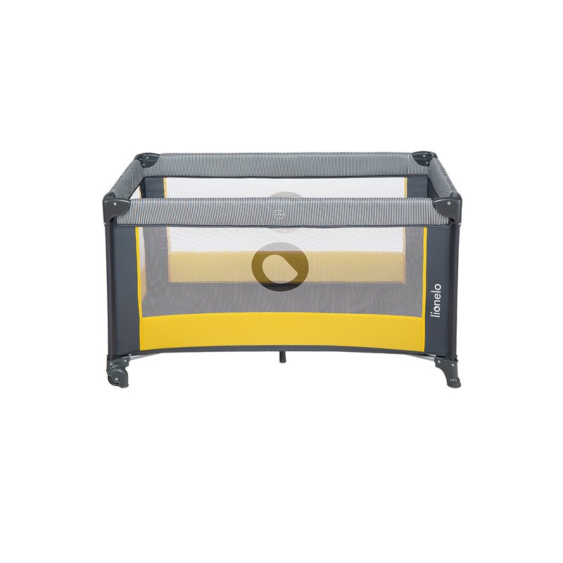Patut pliant, Lionelo, Stefi, Cu un nivel, Cu intrare laterala cu fermoar, 2 roti, 120x60 cm, Conform cu standardul european de securitate EN 716, Yellow Lemon - gogobaby.ro