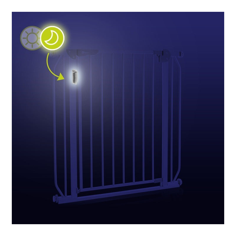Poarta de siguranta, Lionelo, Truus Slim Led, Cu suruburi, Cu lumina Led cu senzor, 105 cm, Conform cu standardul european de securitate EN1930, Gri