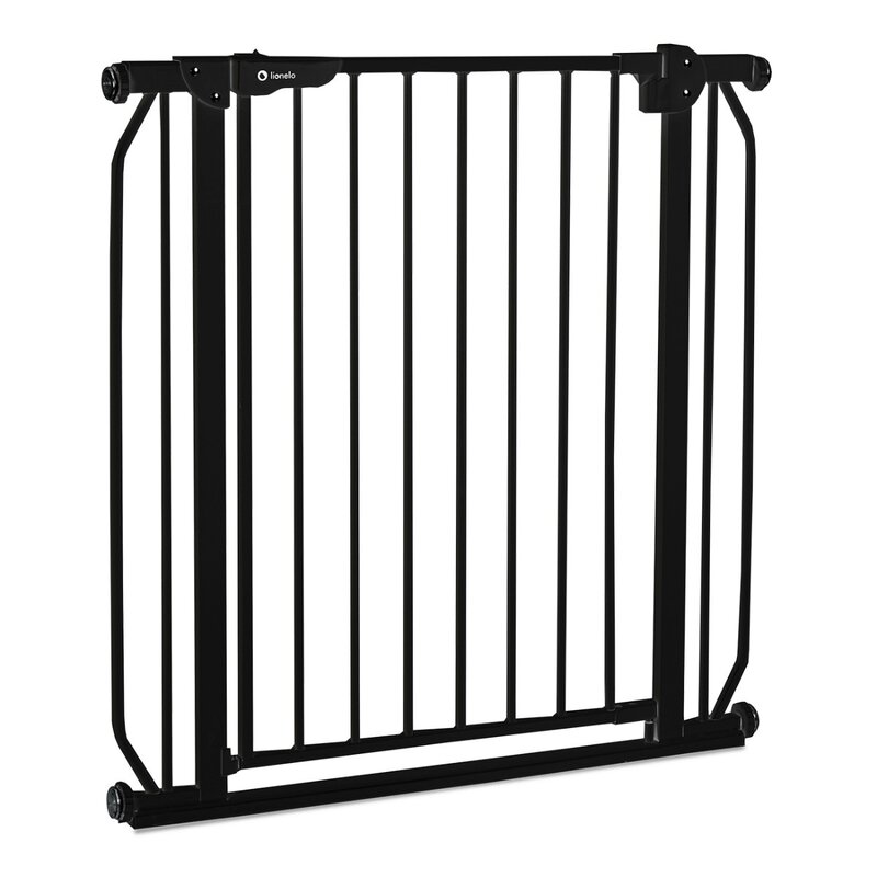 Poarta de siguranta, Lionelo, Truus Slim, Prin presiune, 105 cm, Conform cu standardul europeane de securitate EN1930, Negru Onyx - gogobaby.ro