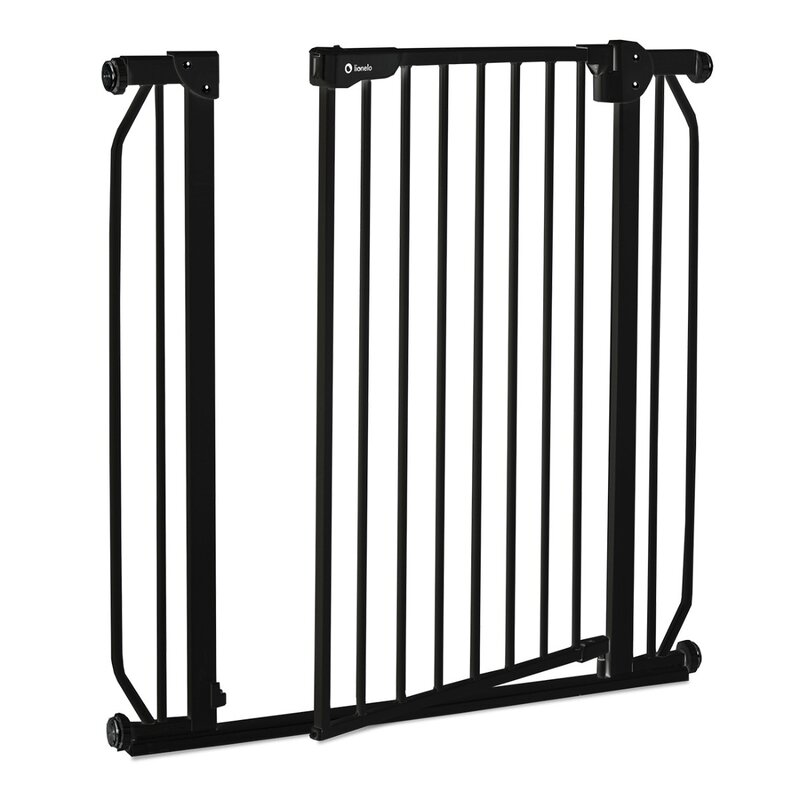 Poarta de siguranta, Lionelo, Truus Slim, Prin presiune, 105 cm, Conform cu standardul europeane de securitate EN1930, Negru Onyx - gogobaby.ro