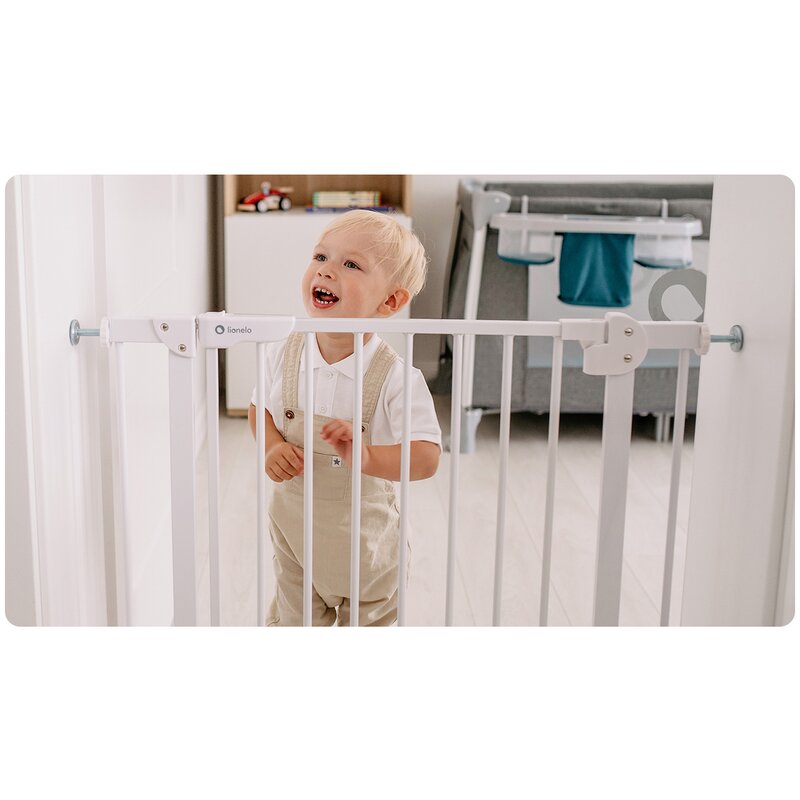 Poarta de siguranta, Lionelo, Truus Slim, Prin presiune, 105 cm, Conform cu standardul europeane de securitate EN1930, Negru Onyx - gogobaby.ro