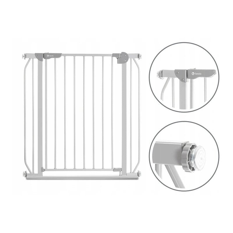 Poarta de siguranta, Lionelo, Truus Slim, Prin presiune, 105 cm, Conform cu standardul european de securitate EN1930, Gri - gogobaby.ro