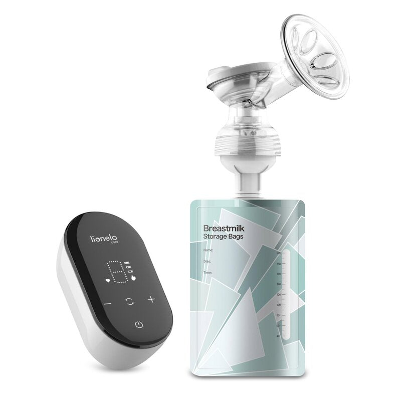 Pompa de san, Lionelo, Fidi Go, Functie de masaj, Autonomie pana la 90 min, Afisaj LED, Cu accesorii, Gri Pal - gogobaby.ro