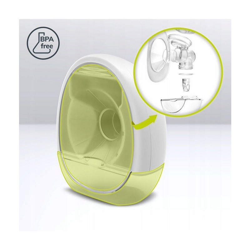 Pompa de san, Lionelo, Fidi, Portabila, Cu accesorii, Hands-free, 5 functii de masaj, Autonomie pana la 24 h, 50 db, Capacitate 150 ml, Alb - gogobaby.ro