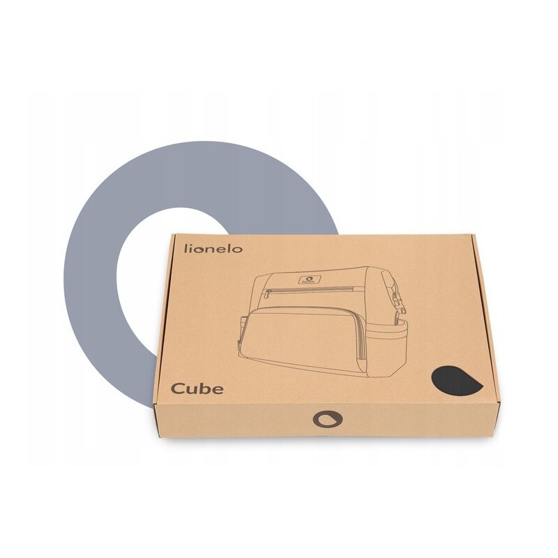 Rucsac impermeabil pentru mamici, Lionelo, Cube, Cu 12 compartimente si salteluta de schimbat, Cu prindere universala de carucior, 36 x 36 x 23 cm, Gri