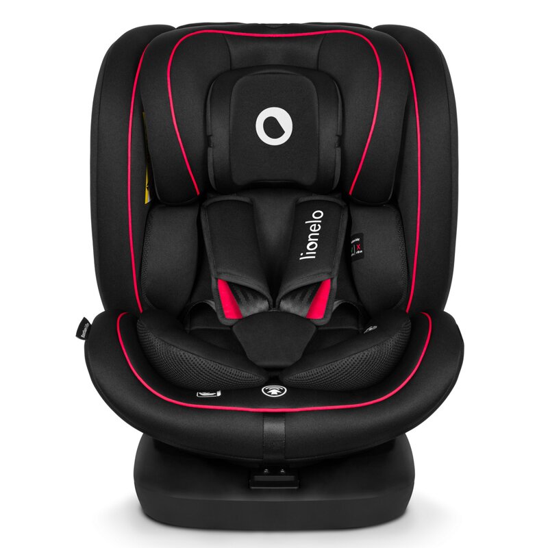 Scaun auto, Lionelo, Bastiaan i-Size, 4 in 1, Protectie laterala, Cu spatar inclinabil in 4 pozitii, Cu tetiera reglabila in 7 pozitii, Rotire 360 grade, Top Tether, 0-36 Kg, 40-150 cm, Cu Isofix, Conform cu ECE R129/03, Negru/Rosu - gogobaby.ro