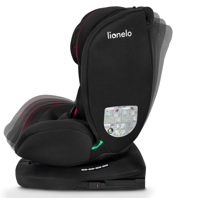 Scaun auto, Lionelo, Bastiaan i-Size, 4 in 1, Protectie laterala, Cu spatar inclinabil in 4 pozitii, Cu tetiera reglabila in 7 pozitii, Rotire 360 grade, Top Tether, 0-36 Kg, 40-150 cm, Cu Isofix, Conform cu ECE R129/03, Negru/Rosu - gogobaby.ro