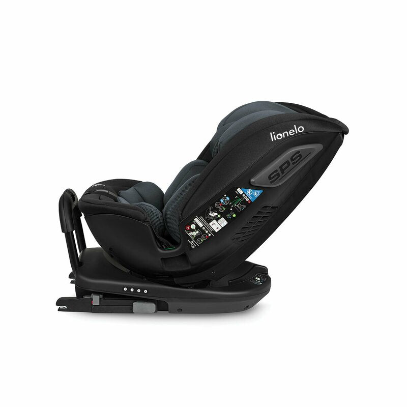 Scaun auto, Lionelo, Bastiaan RWF i-Size, Pozitie de somn, Protectie laterala, Rotire 360 grade, 0-36 Kg, Cu Isofix si Centura Top Tether, Conform cu standardul european de securitate ECE R129, Gri