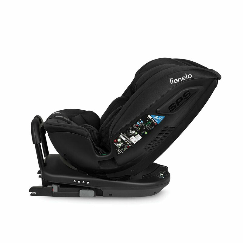 Scaun auto, Lionelo, Bastiaan RWF i-Size, Pozitie de somn, Protectie laterala, Rotire 360 grade, 0-36 Kg, Cu Isofix si Centura Top Tether, Conform cu standardul european de securitate ECE R129, Negru - gogobaby.ro