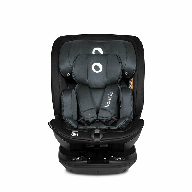 Scaun auto, Lionelo, Bastiaan RWF i-Size, Pozitie de somn, Protectie laterala, Rotire 360 grade, 0-36 Kg, Cu Isofix si Centura Top Tether, Conform cu standardul european de securitate ECE R129, Gri