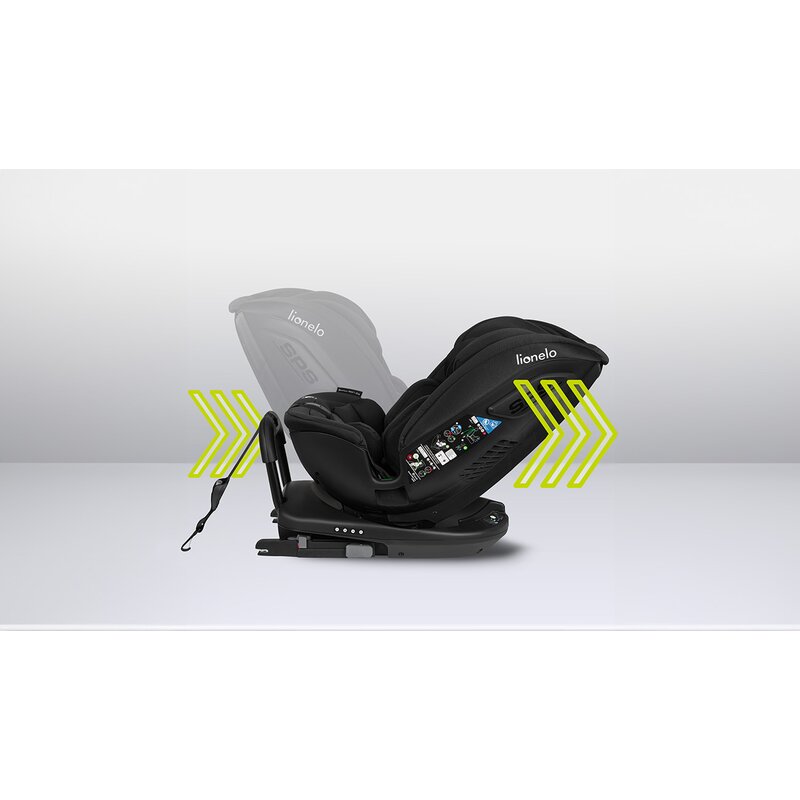 Scaun auto, Lionelo, Bastiaan RWF i-Size, Pozitie de somn, Protectie laterala, Rotire 360 grade, 0-36 Kg, Cu Isofix si Centura Top Tether, Conform cu standardul european de securitate ECE R129, Negru - gogobaby.ro