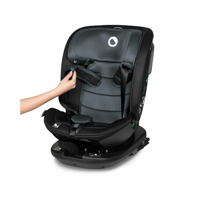 Scaun auto, Lionelo, Bastiaan RWF i-Size, Pozitie de somn, Protectie laterala, Rotire 360 grade, 0-36 Kg, Cu Isofix si Centura Top Tether, Conform cu standardul european de securitate ECE R129, Gri