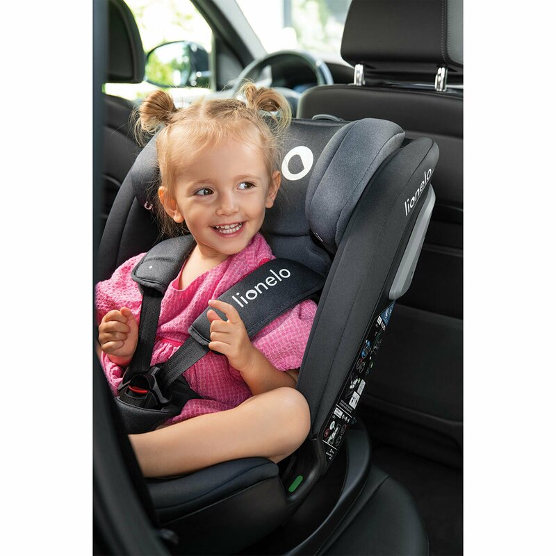 Scaun auto, Lionelo, Bastiaan RWF i-Size, Pozitie de somn, Protectie laterala, Rotire 360 grade, 0-36 Kg, Cu Isofix si Centura Top Tether, Conform cu standardul european de securitate ECE R129, Negru - gogobaby.ro