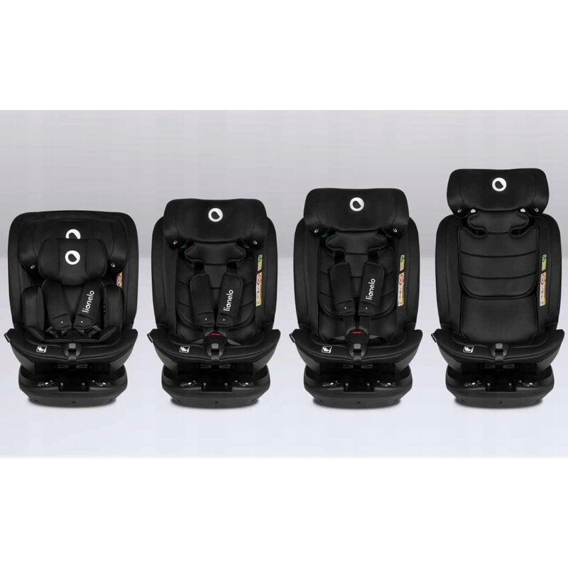 Scaun auto, Lionelo, Bastiaan RWF i-Size, Pozitie de somn, Protectie laterala, Rotire 360 grade, 0-36 Kg, Cu Isofix si Centura Top Tether, Conform cu standardul european de securitate ECE R129, Negru - gogobaby.ro