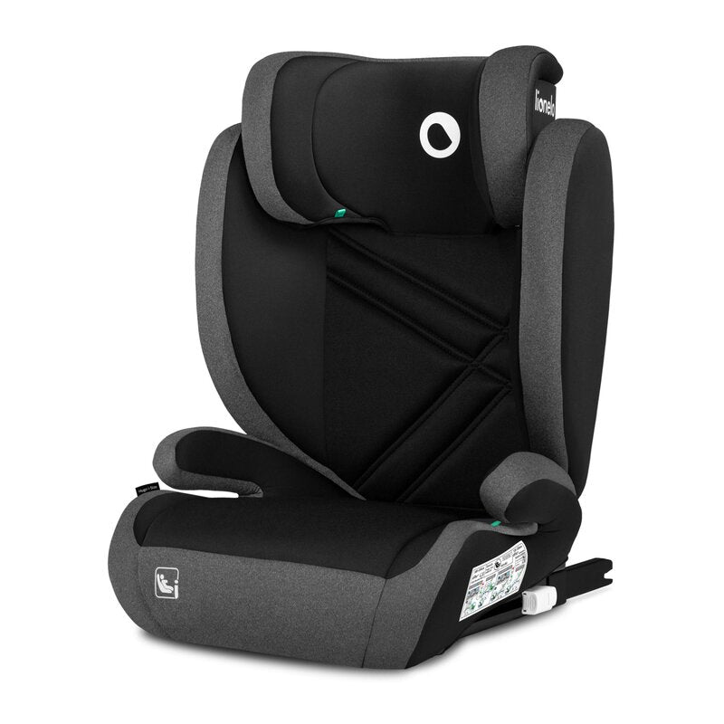 Scaun auto, Lionelo, Hugo i-Size, Universal, Orientare in directia sensului de mers, Reglabil, Conform standardului de securitate R129, 100-150 cm, 4-12 ani, Gri - gogobaby.ro