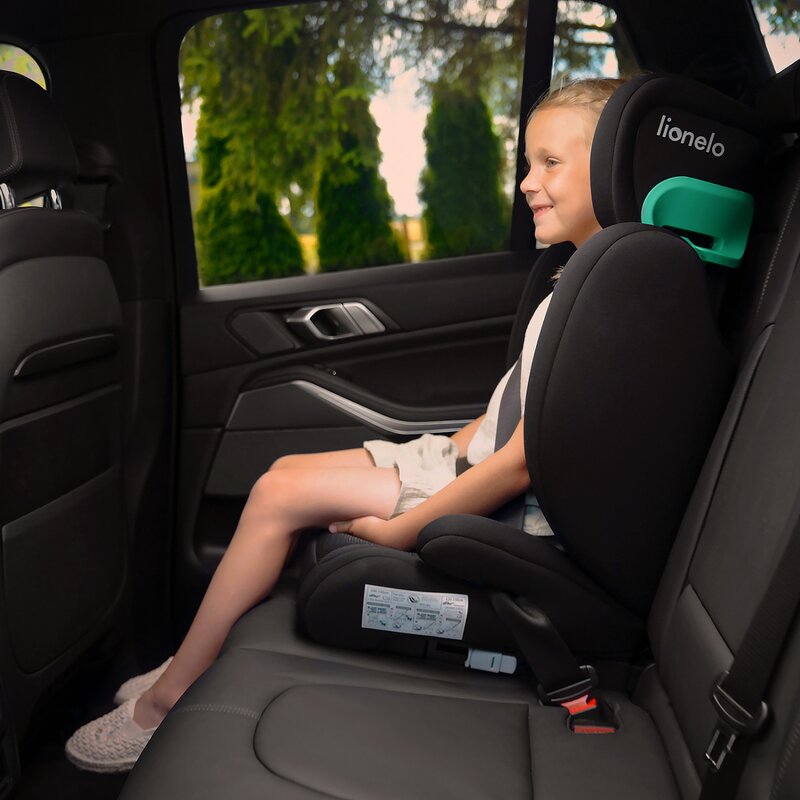 Scaun auto, Lionelo, Hugo i-Size, Universal, Orientare in directia sensului de mers, Reglabil, Conform standardului de securitate R129, 100-150 cm, 4-12 ani, Gri - gogobaby.ro