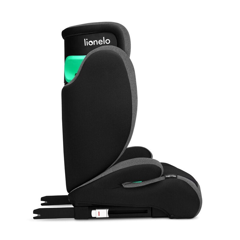 Scaun auto, Lionelo, Hugo i-Size, Universal, Orientare in directia sensului de mers, Reglabil, Conform standardului de securitate R129, 100-150 cm, 4-12 ani, Gri - gogobaby.ro