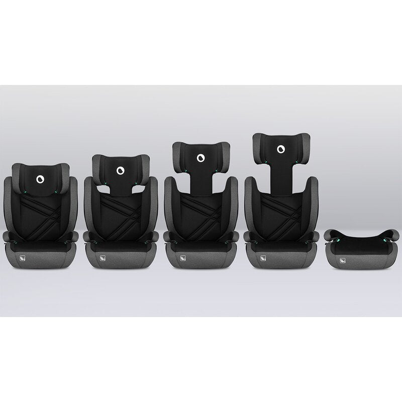 Scaun auto, Lionelo, Hugo i-Size, Universal, Orientare in directia sensului de mers, Reglabil, Conform standardului de securitate R129, 100-150 cm, 4-12 ani, Gri - gogobaby.ro