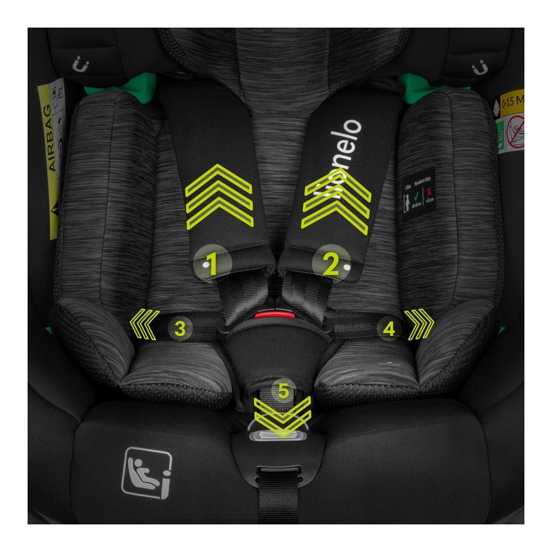 Scaun auto, Lionelo, i-Size Braam, 0-36 Kg, 40-150 cm, Cu isofix si picior de fixare, Protectie laterala, Rotire 360 grade, Ajustare spatar in 5 pozitii, Tetiera reglabila in 14 trepte, Conform cu standardul european de securitate R129, Negru - gogobaby.ro