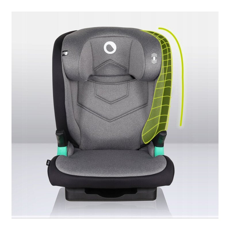 Scaun auto i-Size, Lionelo, Neal, Spatar reglabil in 3 pozitii, Tetiera in 14 pozitii, Suport sticla inclus, 15-36 Kg, 100-150 cm, Cu Isofix, Conform ECE R129, Gri - gogobaby.ro