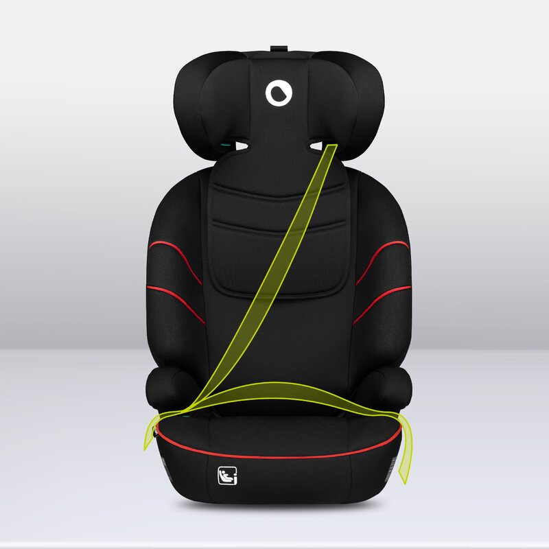 Scaun auto, Lionelo, Lars i-Size, Cu tetiera reglabila in 10 pozitii, Cu pozitionare spre sensul de mers, 15-36 Kg, 100-150 cm, Conform cu standardul european de securitate ECE R129/03, Negru/Rosu - gogobaby.ro