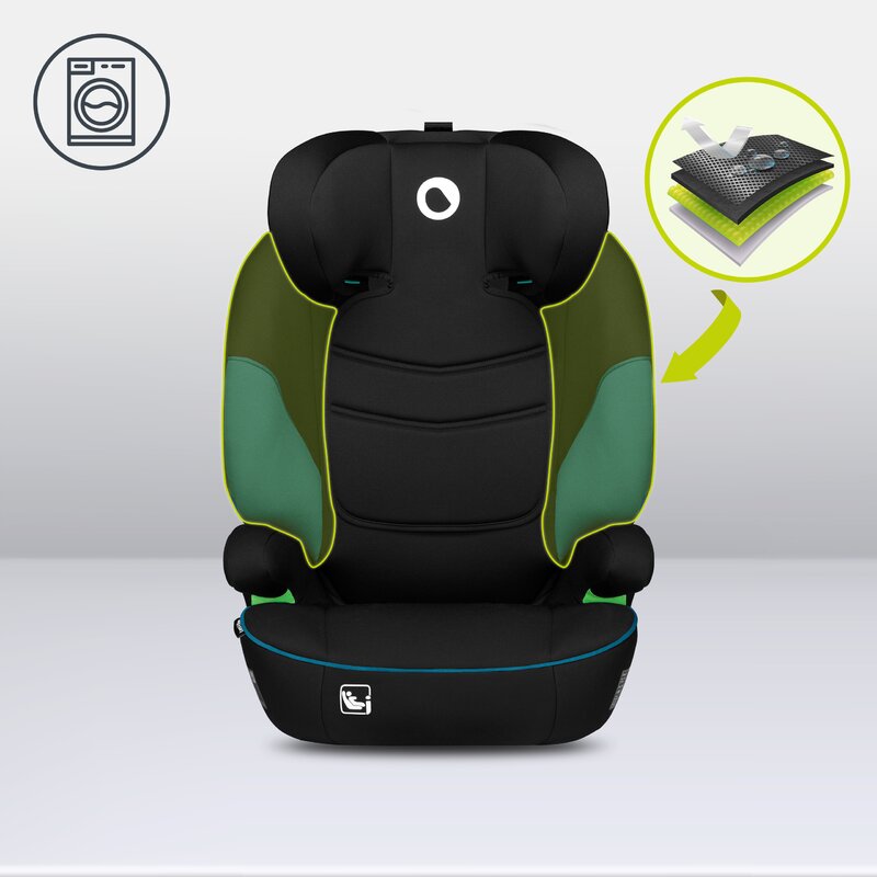 Scaun auto, Lionelo, Lars i-Size, Cu tetiera reglabila in 10 pozitii, Cu pozitionare spre sensul de mers, 15-36 Kg, 100-150 cm, Conform cu standardul european de securitate ECE R129/03, Negru/Albastru - gogobaby.ro