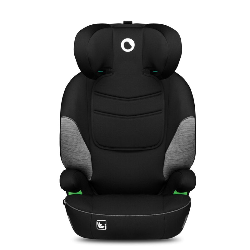 Scaun auto, Lionelo, Lars i-Size, Cu tetiera reglabila in 10 pozitii, Cu pozitionare spre sensul de mers, 15-36 Kg, 100-150 cm, Conform cu standardul european de securitate ECE R129/03, Negru/Gri - gogobaby.ro