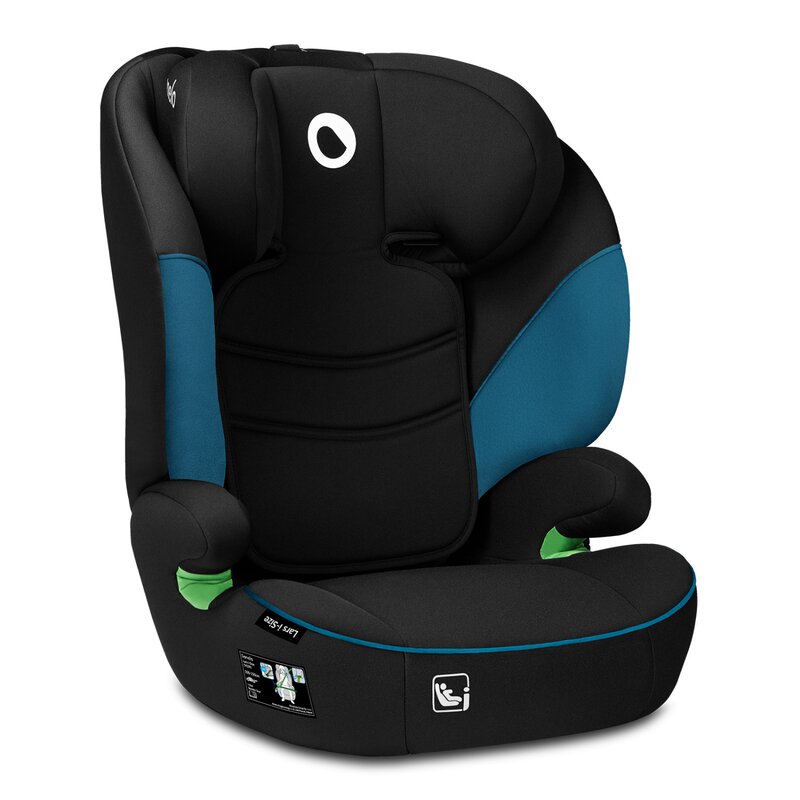Scaun auto, Lionelo, Lars i-Size, Cu tetiera reglabila in 10 pozitii, Cu pozitionare spre sensul de mers, 15-36 Kg, 100-150 cm, Conform cu standardul european de securitate ECE R129/03, Negru/Albastru - gogobaby.ro