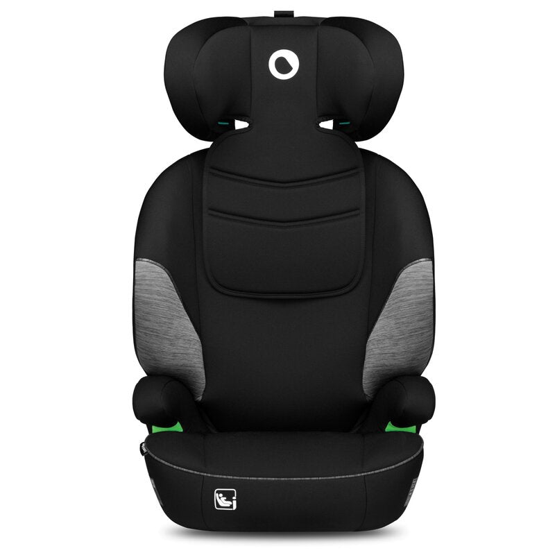 Scaun auto, Lionelo, Lars i-Size, Cu tetiera reglabila in 10 pozitii, Cu pozitionare spre sensul de mers, 15-36 Kg, 100-150 cm, Conform cu standardul european de securitate ECE R129/03, Negru/Gri - gogobaby.ro