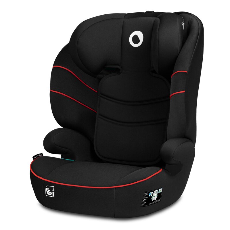 Scaun auto, Lionelo, Lars i-Size, Cu tetiera reglabila in 10 pozitii, Cu pozitionare spre sensul de mers, 15-36 Kg, 100-150 cm, Conform cu standardul european de securitate ECE R129/03, Negru/Rosu - gogobaby.ro