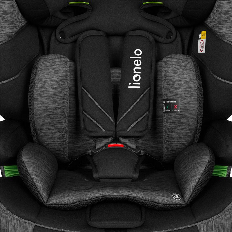 Scaun auto, Lionelo, Levi One i-Size, Universal, Instalare FWF, Cu tetiera reglabila in 10 pozitii, Cu spatar detasabil, 76-150 cm, Conform cu R129, Gri - gogobaby.ro