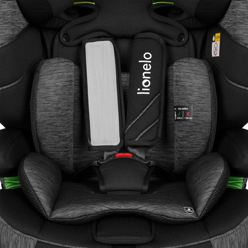 Scaun auto, Lionelo, Levi One i-Size, Universal, Instalare FWF, Cu tetiera reglabila in 10 pozitii, Cu spatar detasabil, 76-150 cm, Conform cu R129, Gri - gogobaby.ro