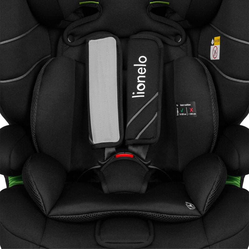Scaun auto, Lionelo, Levi One i-Size, Universal, Instalare FWF, Cu tetiera reglabila in 10 pozitii, Cu spatar detasabil, 76-150 cm, Conform cu R129, Negru - gogobaby.ro