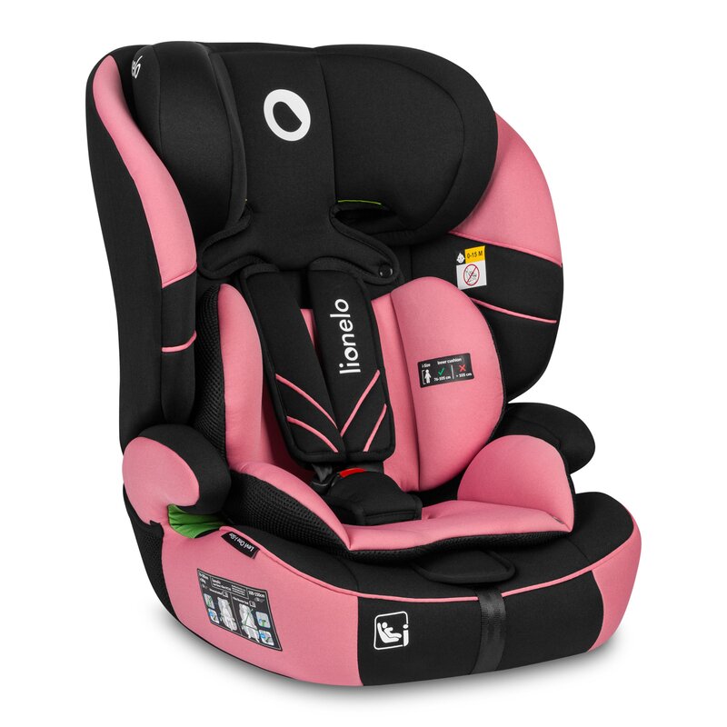 Scaun auto, Lionelo, Levi One i-Size, Universal, Instalare FWF, Cu tetiera reglabila in 10 pozitii, Cu spatar detasabil, 76-150 cm, Conform cu R129, Roz - gogobaby.ro