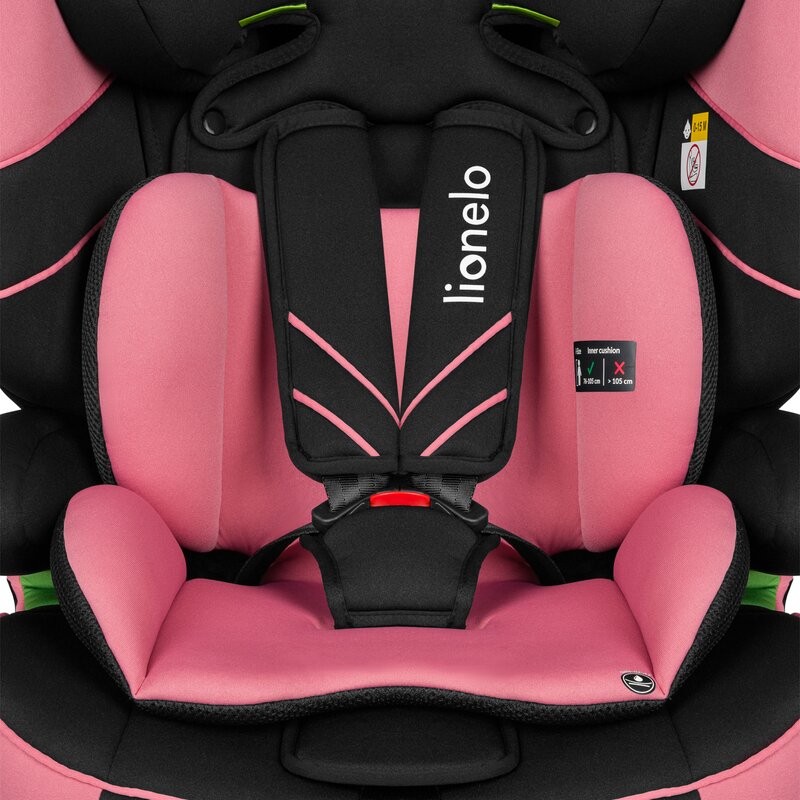 Scaun auto, Lionelo, Levi One i-Size, Universal, Instalare FWF, Cu tetiera reglabila in 10 pozitii, Cu spatar detasabil, 76-150 cm, Conform cu R129, Roz - gogobaby.ro