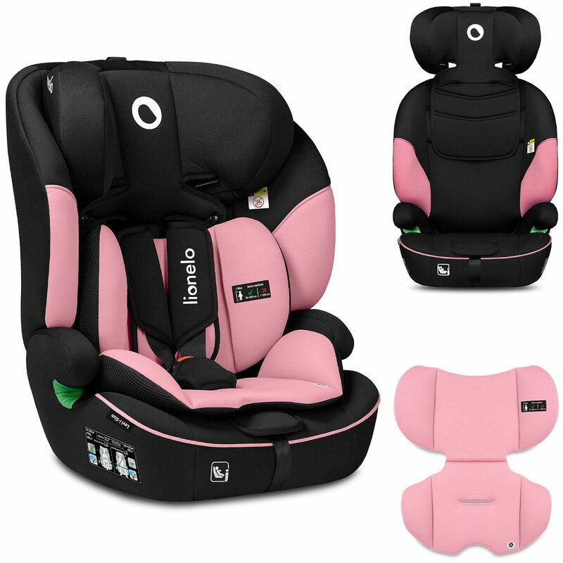 Scaun auto, Lionelo, Levi One i-Size, Universal, Instalare FWF, Cu tetiera reglabila in 10 pozitii, Cu spatar detasabil, 76-150 cm, Conform cu R129, Roz - gogobaby.ro