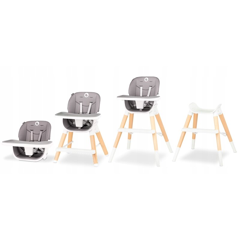 Scaun de masa, Lionelo, Mona, 4 in 1, Transformabil, Reglabil in inaltime in 3 pozitii, Conform cu standardele europene de securitate EN14988, EN16120, Stone