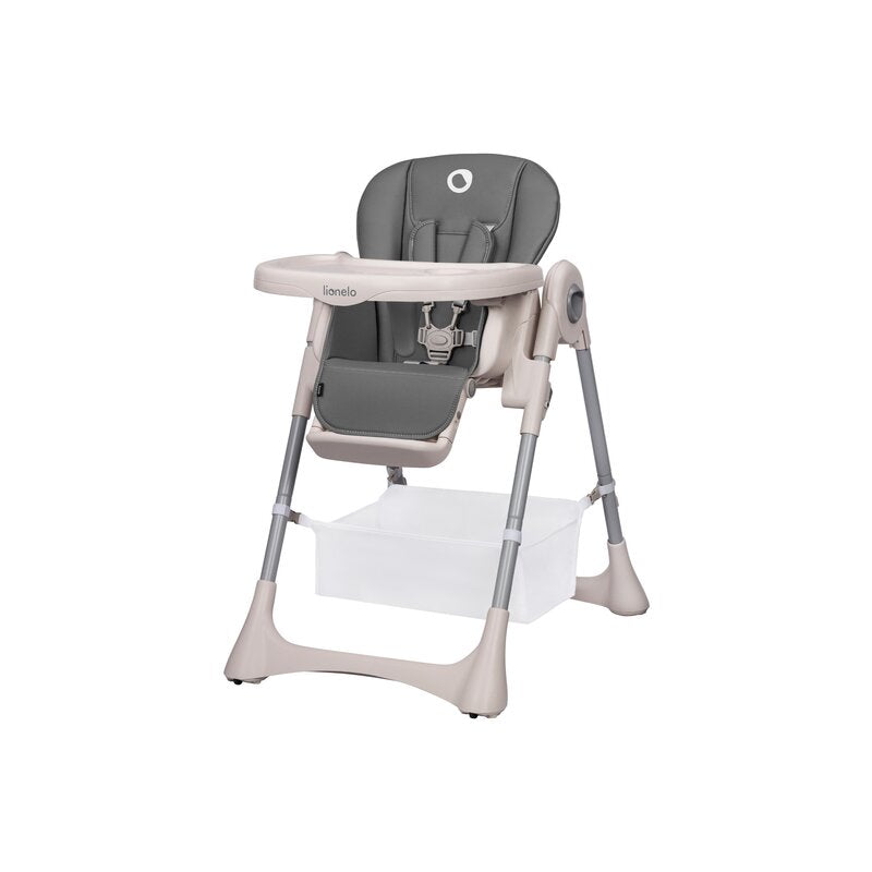 Scaun de masa, Lionelo, Zanna, Reglabil, 4 Pozitii pe inaltime, Spatar reglabil in 3 pozitii, Pliabil, din Metal, Conform cu standardul european de securitate EN14988, Gri - gogobaby.ro