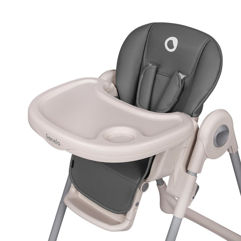 Scaun de masa, Lionelo, Zanna, Reglabil, 4 Pozitii pe inaltime, Spatar reglabil in 3 pozitii, Pliabil, din Metal, Conform cu standardul european de securitate EN14988, Gri - gogobaby.ro