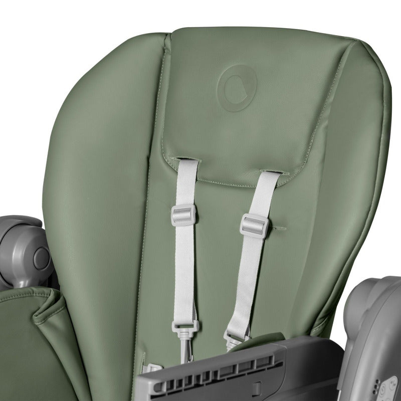 Scaun de masa si balansoar, Lionelo, Laurice, 2 in 1, Transformabil, Multifunctional, Inaltime si spatar reglabile, Cu melodii de leagan, 0 luni+, Conform cu standardele europene de securitate EN 14988, EN 16120, Verde - gogobaby.ro