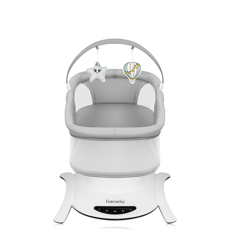 Set 2 in 1, Balansoar si landou, Lionelo, Bella, Rotative 360, Ecran tactil si telecomanda, Electric, Scaun reglabil, 6 miscari unice, 5 viteze, Cu melodii, Gri - gogobaby.ro