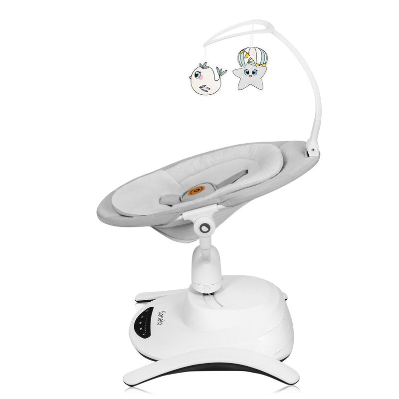 Set 2 in 1, Balansoar si landou, Lionelo, Bella, Rotative 360, Ecran tactil si telecomanda, Electric, Scaun reglabil, 6 miscari unice, 5 viteze, Cu melodii, Gri - gogobaby.ro