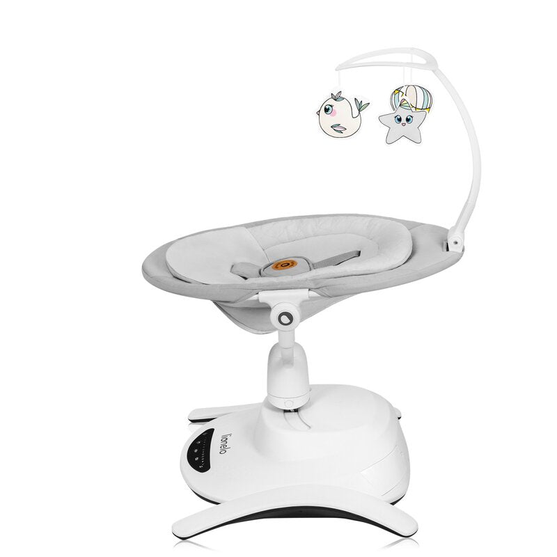 Set 2 in 1, Balansoar si landou, Lionelo, Bella, Rotative 360, Ecran tactil si telecomanda, Electric, Scaun reglabil, 6 miscari unice, 5 viteze, Cu melodii, Gri - gogobaby.ro