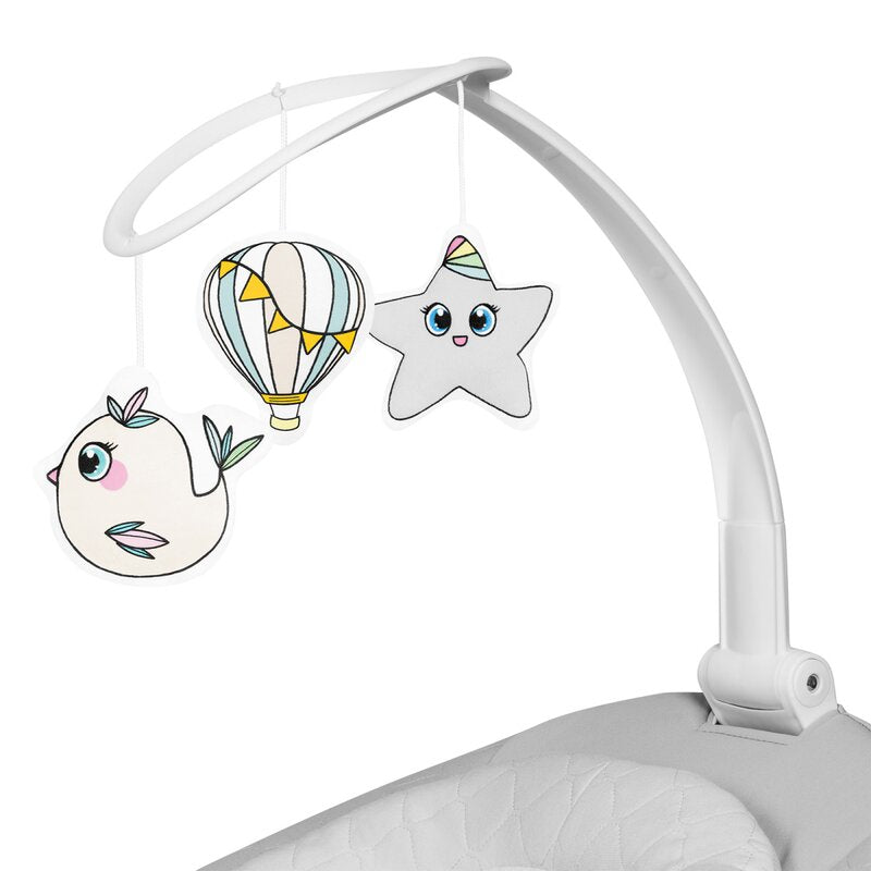 Set 2 in 1, Balansoar si landou, Lionelo, Bella, Rotative 360, Ecran tactil si telecomanda, Electric, Scaun reglabil, 6 miscari unice, 5 viteze, Cu melodii, Gri - gogobaby.ro