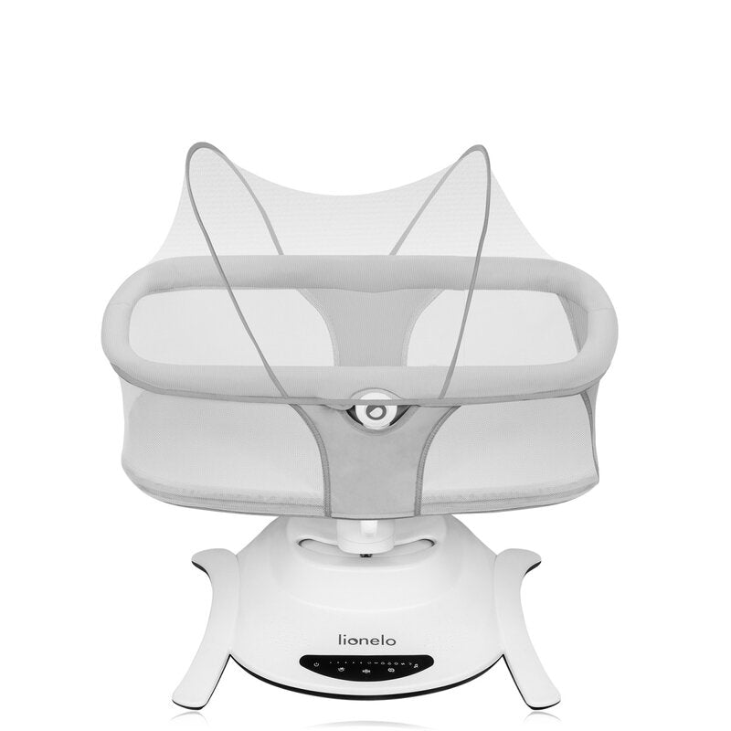 Set 2 in 1, Balansoar si landou, Lionelo, Bella, Rotative 360, Ecran tactil si telecomanda, Electric, Scaun reglabil, 6 miscari unice, 5 viteze, Cu melodii, Gri - gogobaby.ro