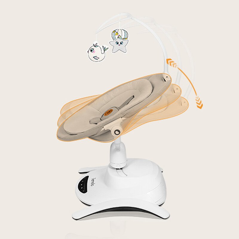 Set 2 in 1, Balansoar si landou, Lionelo, Bella, Rotative 360, Ecran tactil si telecomanda, Electric, Scaun reglabil, 6 miscari unice, 5 viteze, Cu melodii, Gri - gogobaby.ro