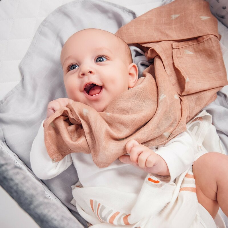 Set 3 museline, Lionelo, Bamboo, Multifunctionale, Din Bambus, 70x70 cm, Rainbow - gogobaby.ro
