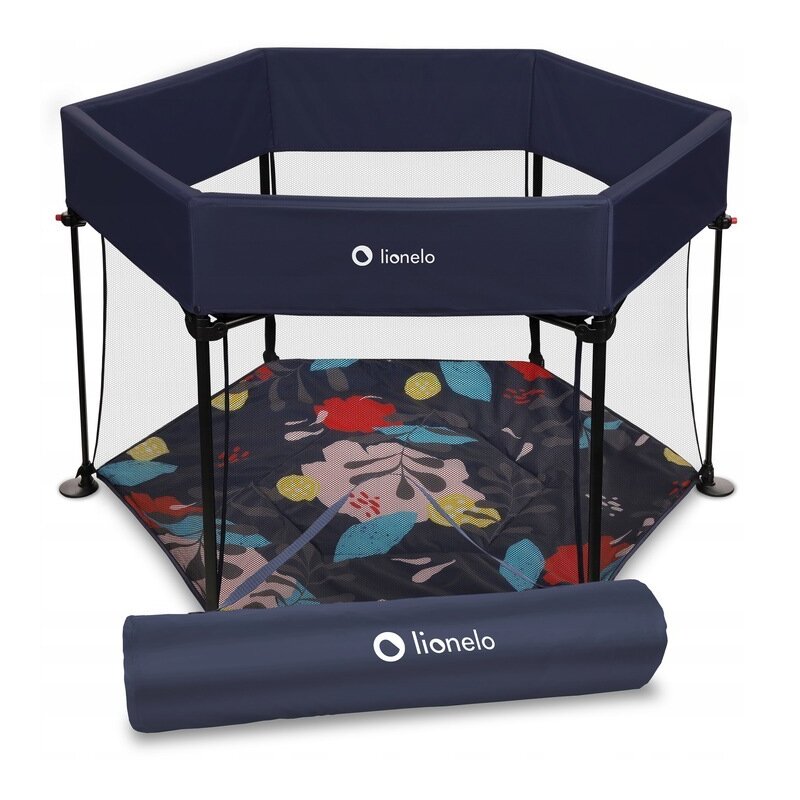 Tarc de joaca, Lionelo, Roel, Pliere ultra-compacta, Conform cu standardul europeane de securitate EN12227, Blue Navy - gogobaby.ro